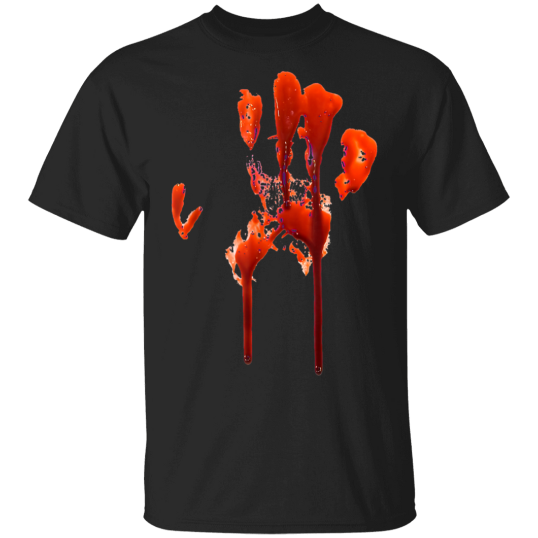 Happy Halloween Bloody Hand Print Tshirt Costume - Gag Gift